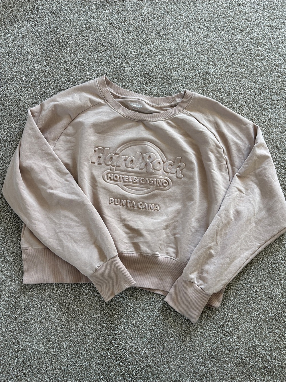 Hard Rock Cafe cropped crewneck sweatshirt - dusty mauve